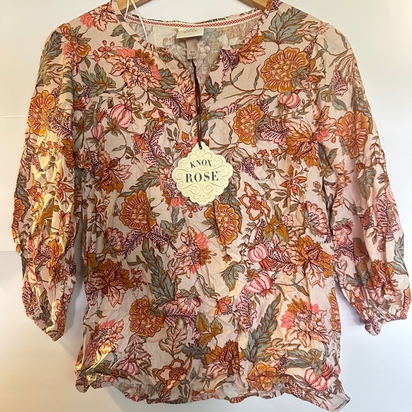 NWT Knox Rose floral top sz XS - Picture 4 of 5